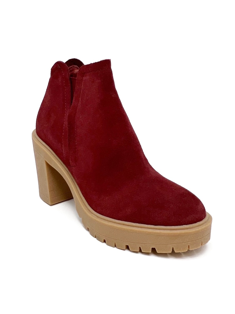 Dolce Vita Caster H20 Chelsea Ankle Boots Size 7 Maroon Suede Waterproof EUC